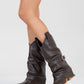 Okus - Brown Buckled Block Heel Ankle Boot (Women)