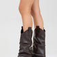 Okus - Brown Buckled Block Heel Ankle Boot (Women)