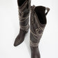 Draga - Brown Studded Block Heel Knee-High Boot (Women)