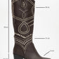 Draga - Brown Studded Block Heel Knee-High Boot (Women)