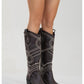 Draga - Brown Studded Block Heel Knee-High Boot (Women)