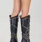 Draga - Black Studded Block Heel Knee-High Boot (Women)