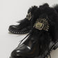 Polina Black Patent Fur Boots (Women)