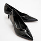 Eupho - Black Patent Platinum Low-Heel Shoe (Women)
