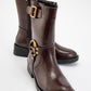 Fies Burgundy Buckled Boot (Women)