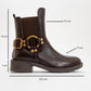 Stone - Cognac Buckled Elastic Zip Ankle Boot (Women)