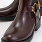 Stone - Burgundy Buckle Elastic Zip Boot (Women)