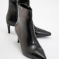 Noya - Black Pointed Toe Slim Heel Boot (Women)