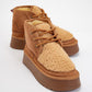 Tyson - Tan Suede With Fur Chunky Lace-Up Sport Boot (Women)