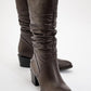 Soule - Brown Leather Heeled Short Boot (women)