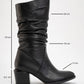 Soule - Black Genuine Leather Heeled Short Boot (Women)