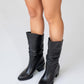 Soule - Black Genuine Leather Heeled Short Boot (Women)