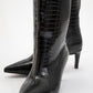 Camila - Black Printed Knee-High Boot (Women)