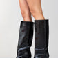 Camila - Black Printed Knee-High Boot (Women)