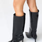 Camila - Black Printed Knee-High Boot (Women)