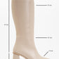 Paradis - Beige Block Heel Knee-High Boot (Women)