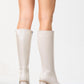 Paradis - Beige Block Heel Knee-High Boot (Women)