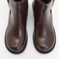 Moriah - Burgundy Buckle Elastic Side-Zip Block Heel Boot (Women)