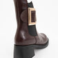 Moriah - Burgundy Buckle Elastic Side-Zip Block Heel Boot (Women)