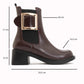Moriah - Burgundy Buckle Elastic Side-Zip Block Heel Boot (Women)