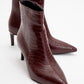 Noya Burgundy Pattern Stiletto Boot (Women)
