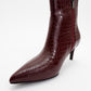Noya Burgundy Pattern Stiletto Boot (Women)