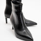 Noya Pointed Toe Slim Heel Boot - Black Pattern