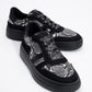 Rexie - Black Patterned Glitter Sneaker (Women)
