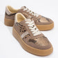 Rexie - Gold Patterned Glitter Sneaker (Women)