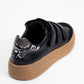 Salva - Black Patterned Velcro Sneaker (Women)