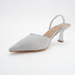 Renos - Silver Glitter Pointed Toe Dress Pump (Women)