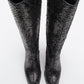 Elly Black Pattern Block Heel Boot (Women)