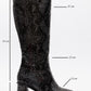 Elly Black Pattern Block Heel Boot (Women)