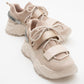 Lulen - Blush Glitter Script Velcro Sneakers (Women)