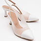 Moore - White Transparent Open Back Pointed Toe High Heel Shoe (Women)