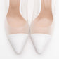 Moore - White Transparent Open Back Pointed Toe High Heel Shoe (Women)