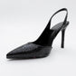 Twine - Black Patterned Heeled Shoe (Women)