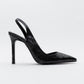 Twine - Black Patterned Heeled Shoe (Women)