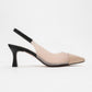 Moore - Nude/Black Transparent Open-Back Pointed Toe High Heel (Women)