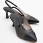 Moore - Black Transparent Open Back Pointed Toe Pump (Women)
