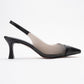Moore - Black Transparent Open Back Pointed Toe Pump (Women)