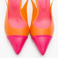 Moore - Orange-Fuchsia Transparent Open Back Pointed Toe Pump (Women)