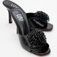 Shana Black Floral Stiletto Heel Mule (Woman)