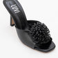 Shana Black Floral Stiletto Heel Mule (Woman)