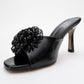 Shana Black Floral Stiletto Heel Mule (Woman)