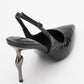 Chica - Black Patterned Backless Pointed High Heel (Women)