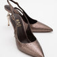 Chica - Bronze Patterned Backless Pointed High Heel (Women)