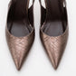 Chica - Bronze Patterned Backless Pointed High Heel (Women)