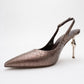 Chica - Bronze Patterned Backless Pointed High Heel (Women)