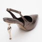 Chica - Bronze Patterned Backless Pointed High Heel (Women)